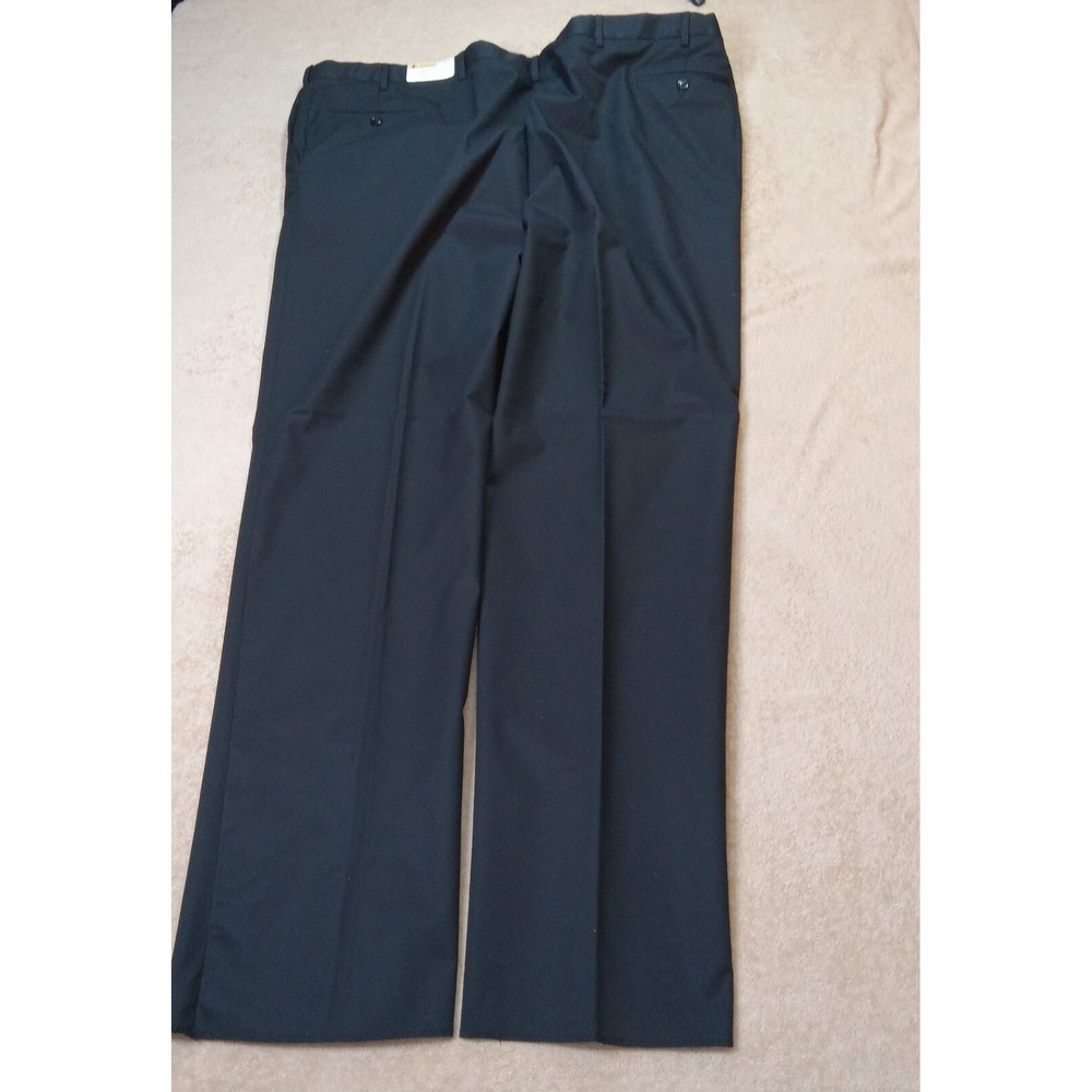 Ascott Browne NWT Men's Pleated Trousers Pants Size 50Reg x Unhemmed Black - Picture 3 of 13